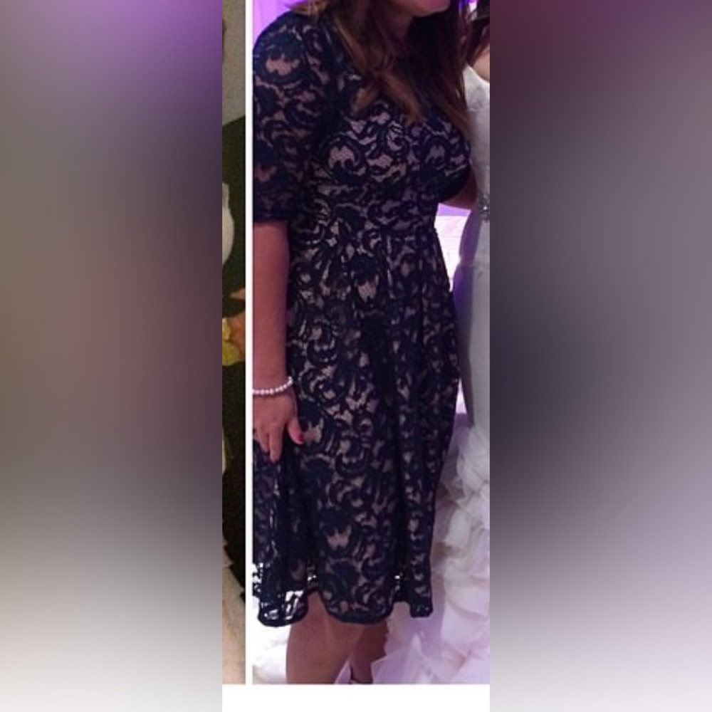 Adrianna Papell Lace Navy Dress Size 8